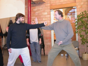 Eric Caulier expliquant une application martiale du taijiquan